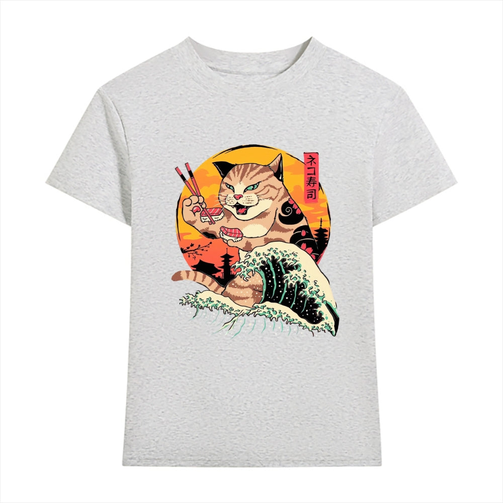Cat Sushi Wave Japanese Style Women's Classic Tee