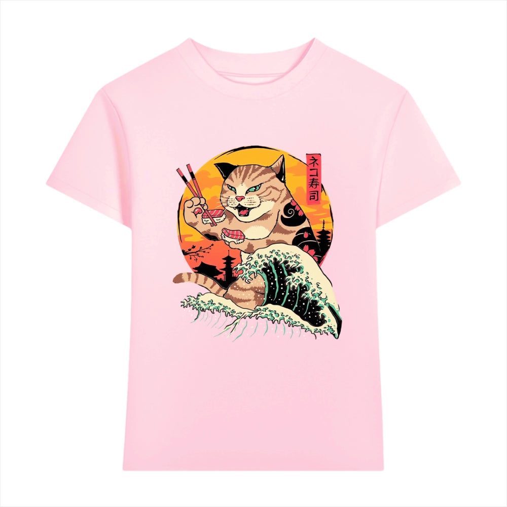 Cat Sushi Wave Japanese Style Women's Classic Tee