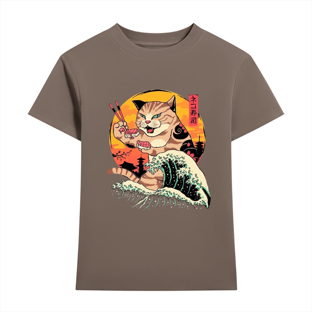 Cat Sushi Wave Japanese Style Women's Classic Tee