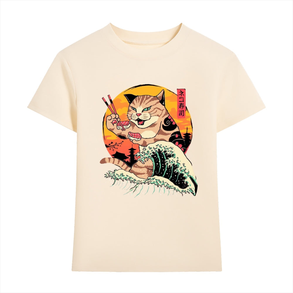 Cat Sushi Wave Japanese Style Women's Classic Tee
