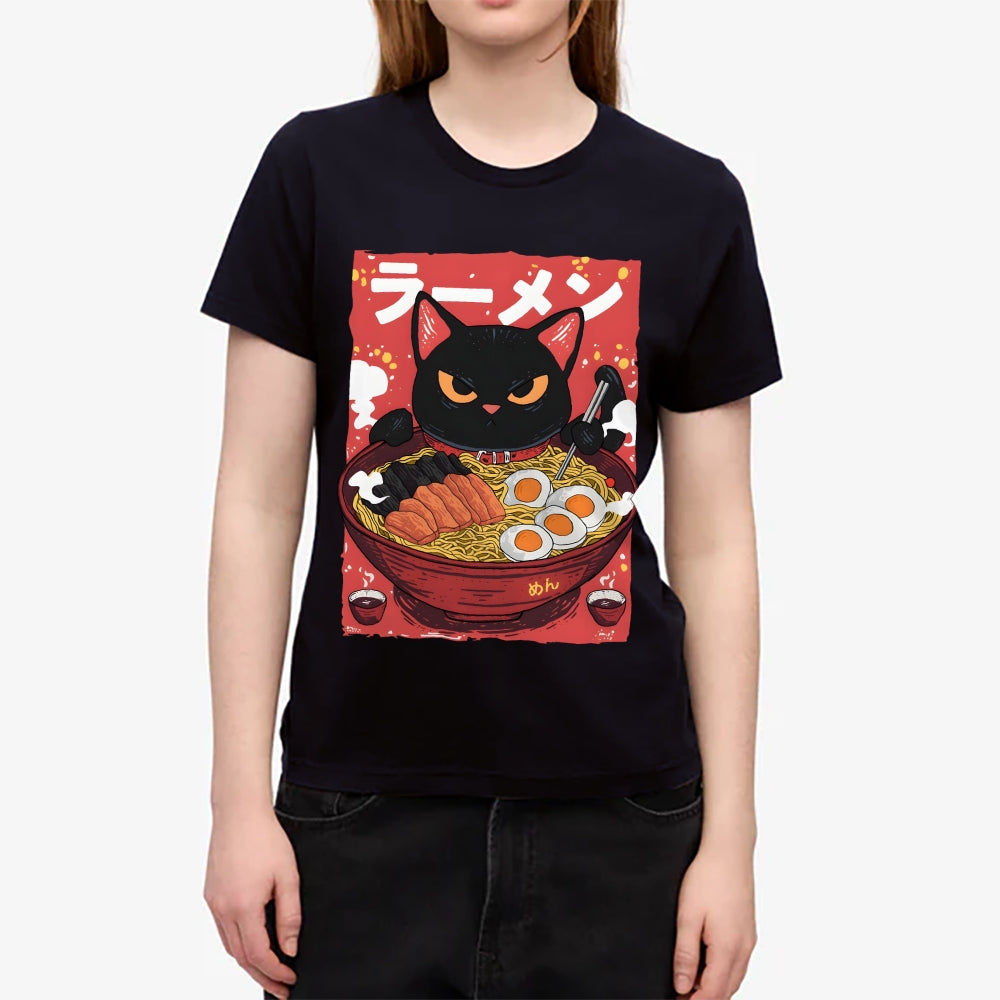 Ramen Black Cat Japanese Style Women's Classic Tee