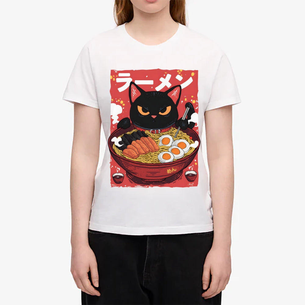 Ramen Black Cat Japanese Style Women's Classic Tee