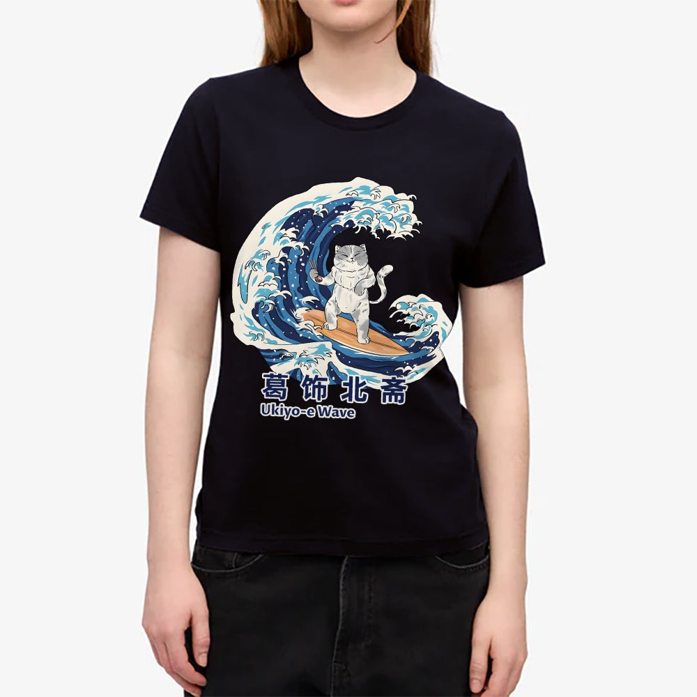 Great Wave Cat Japanese Style Women's Classic Tee
