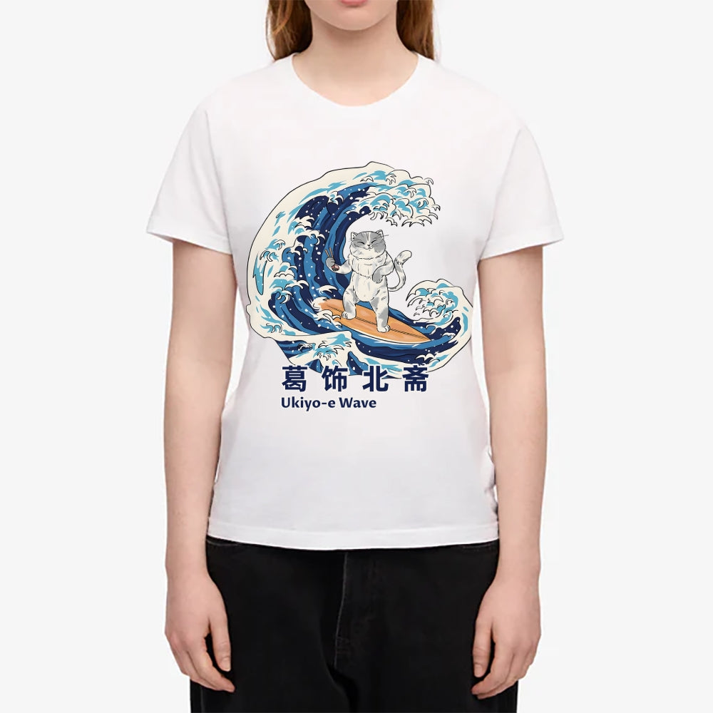 Great Wave Cat Japanese Style Women's Classic Tee