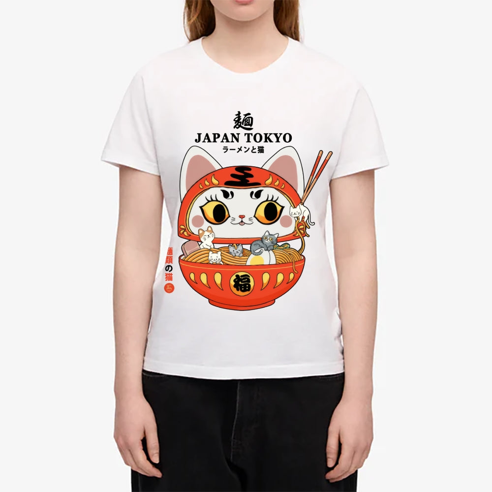 Cat Ramen Daruma Japanese Style Women's Classic Tee