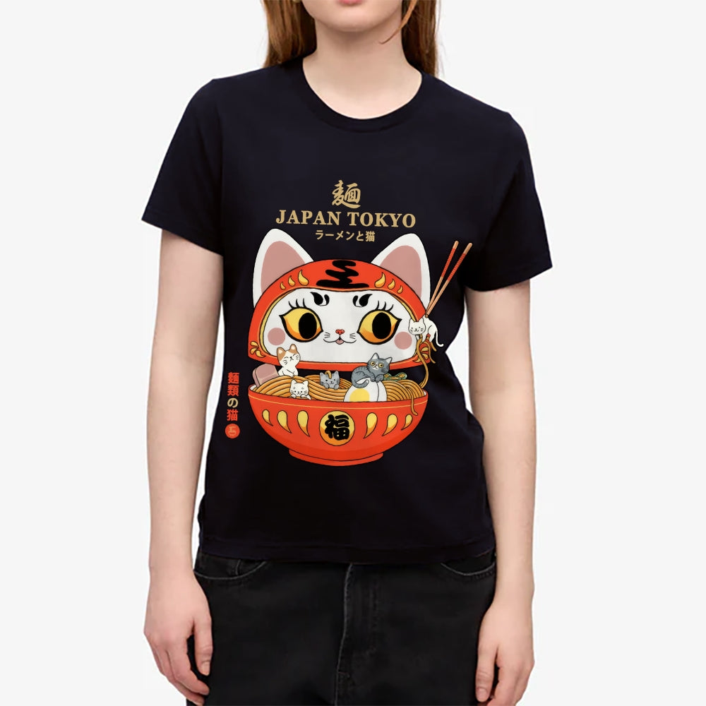 Cat Ramen Daruma Japanese Style Women's Classic Tee
