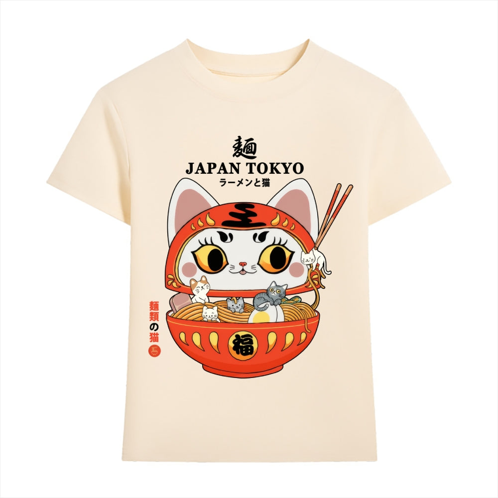 Cat Ramen Daruma Japanese Style Women's Classic Tee