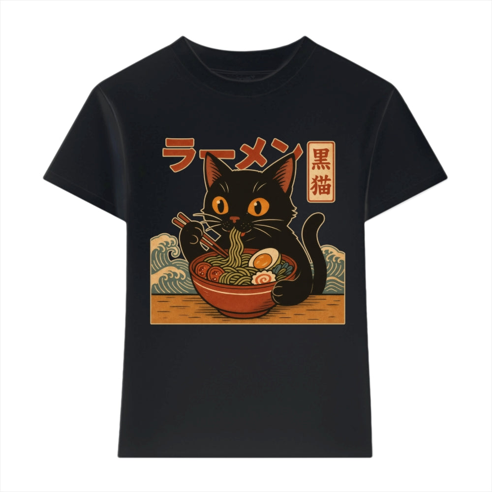 Black Cat Ramen Japanese Style Women's Classic Tee