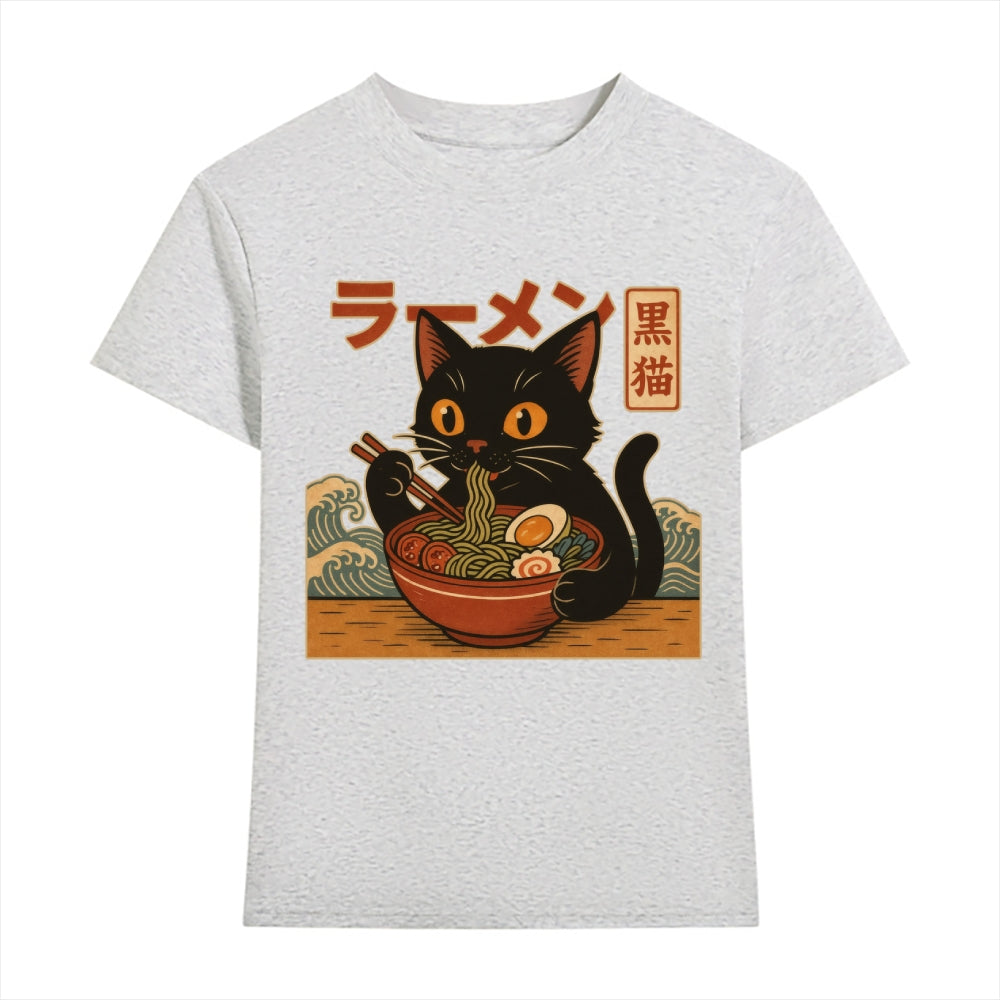 Black Cat Ramen Japanese Style Women's Classic Tee