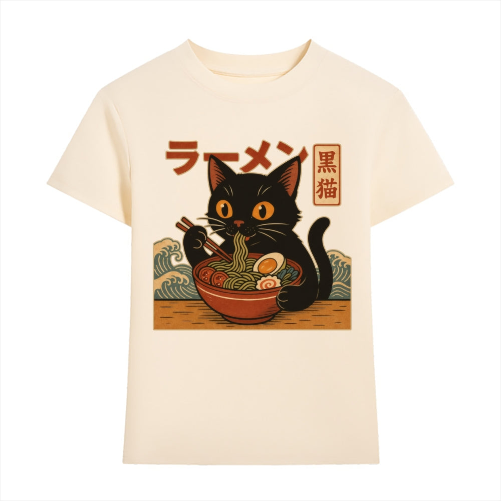 Black Cat Ramen Japanese Style Women's Classic Tee