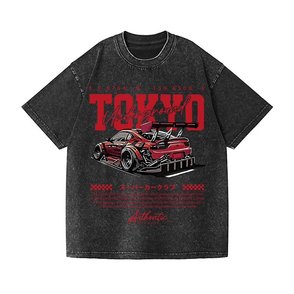 Tokyo Racing Car Vintage Wash Japanese Design T-Shirt