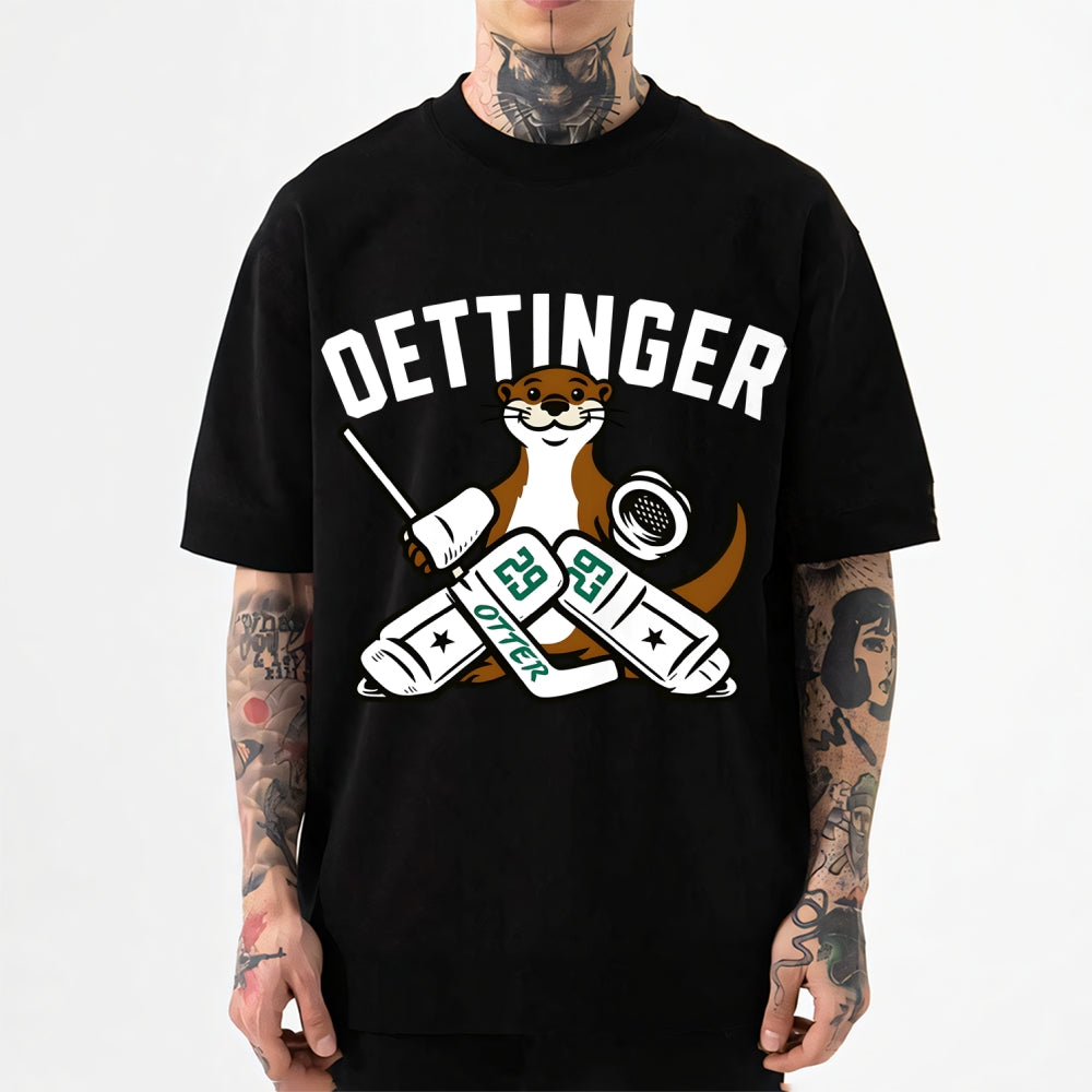 Dallas Stars Jake Oettinger Otter Ice Hookey Japanese Style Classic Tee