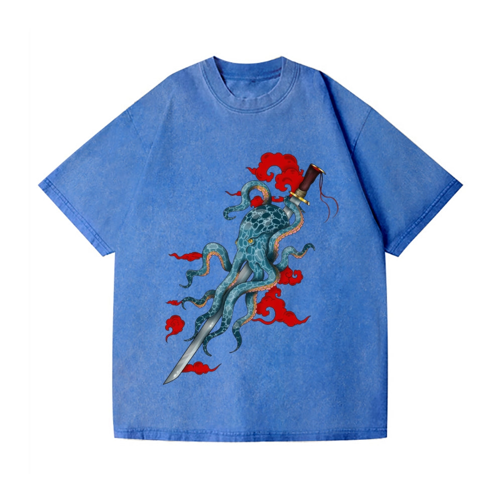 Octopus Vintage Wash Japanese Design T-Shirt