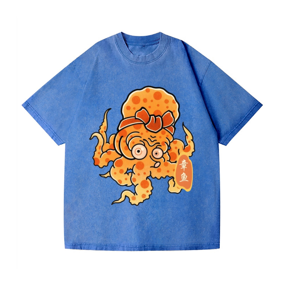 Octopus Vintage Wash Japanese Design T-Shirt