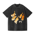 Cat Vintage Wash Japanese Design T-Shirt