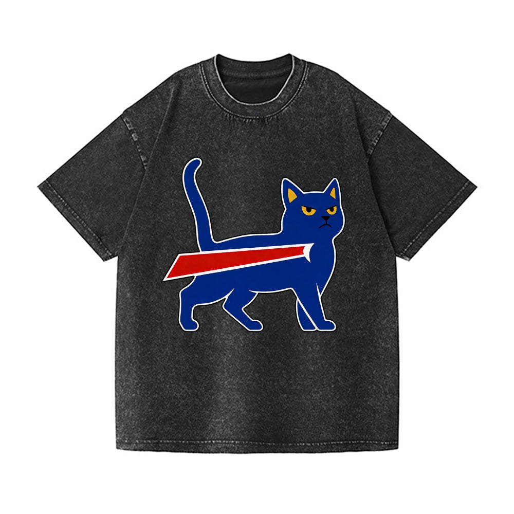 Cat Bills Vintage Wash Japanese Design T-Shirt