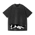 Tuxedo cat Vintage Wash Japanese Design T-Shirt
