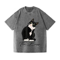 Tuxedo cat Vintage Wash Japanese Design T-Shirt