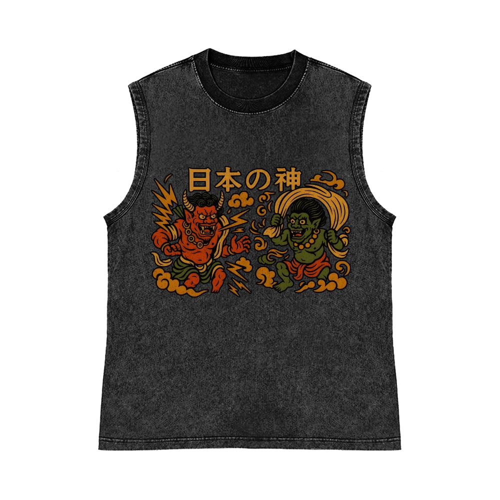 God Pure Cotton Wash-Dyed Sleeveless Tank Top