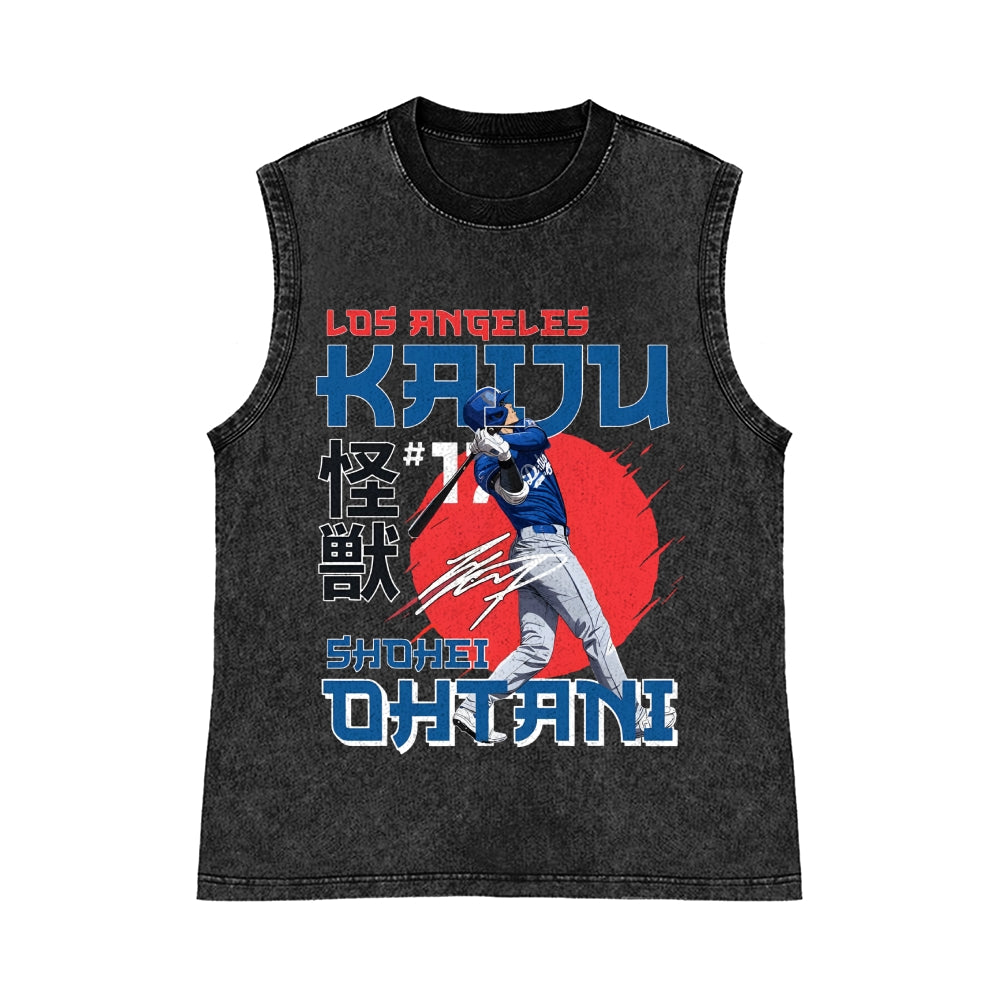 Ohtani Pure Cotton Wash-Dyed Sleeveless Tank Top