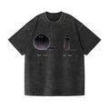 Black Cat Vintage Wash Japanese Design T-Shirt