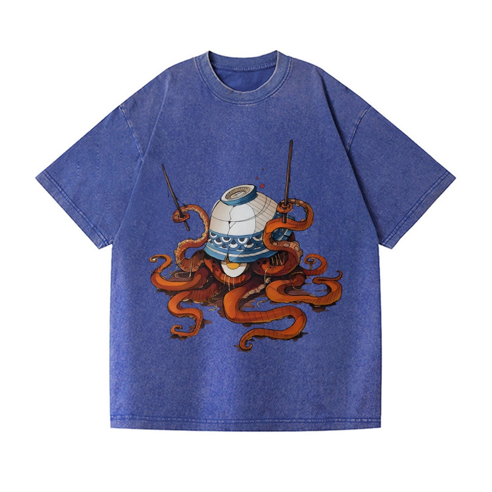 Octopus Vintage Wash Japanese Design T-Shirt