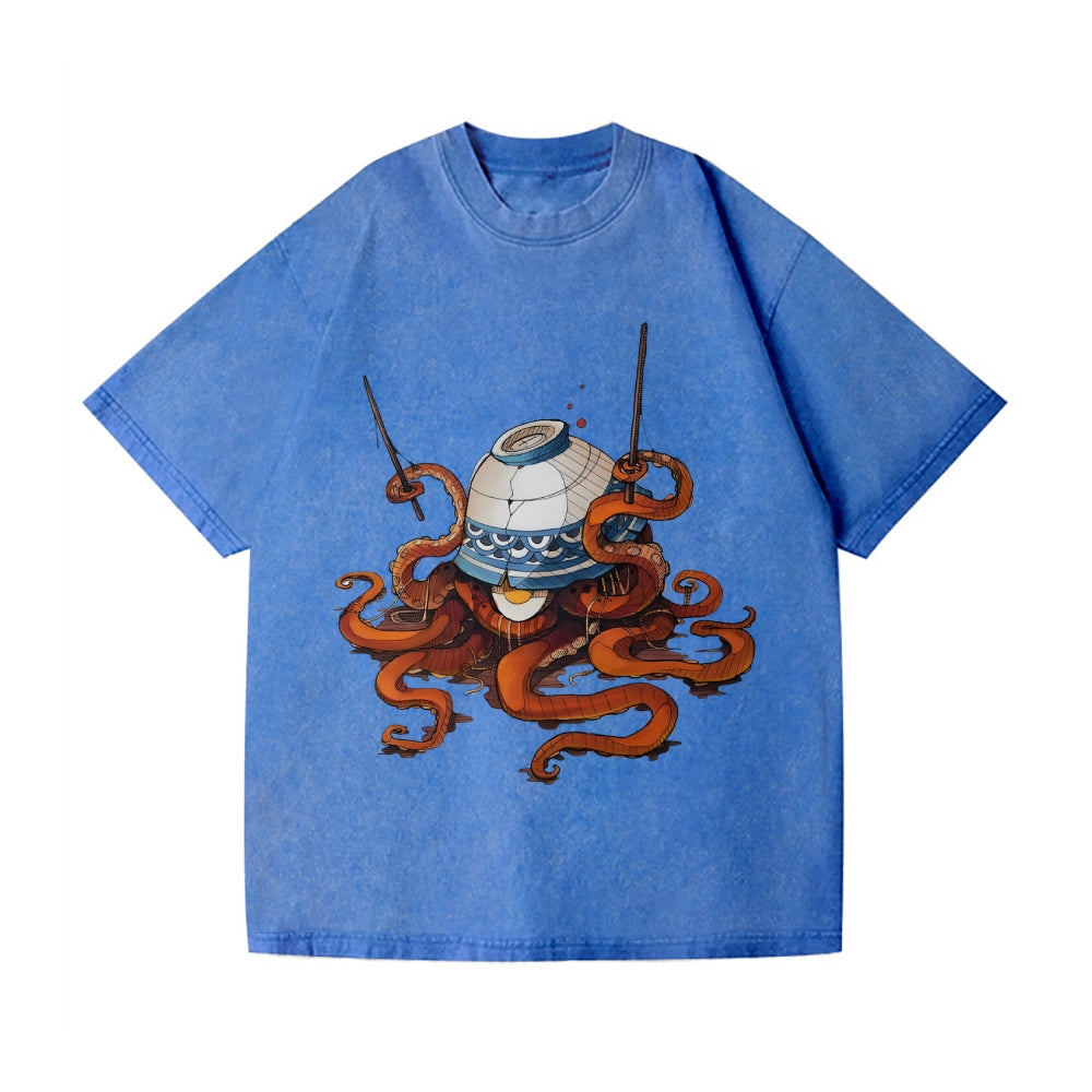 Octopus Vintage Wash Japanese Design T-Shirt
