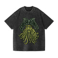 Cthulhu Octopus Vintage Wash Japanese Design T-Shirt