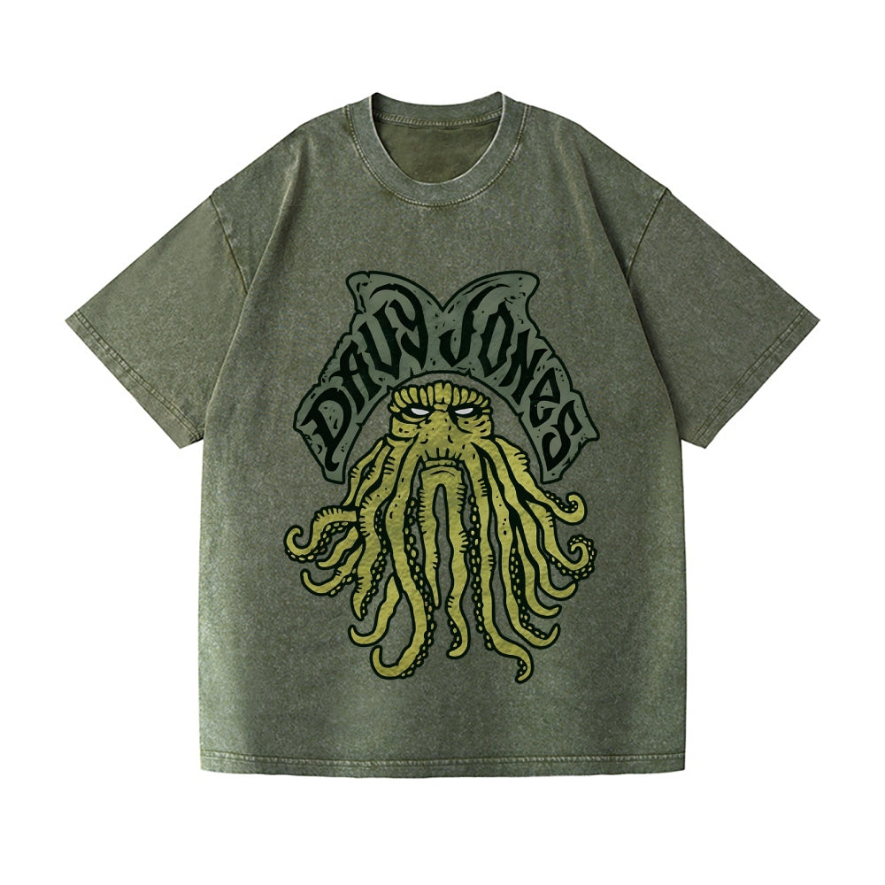 Cthulhu Octopus Vintage Wash Japanese Design T-Shirt