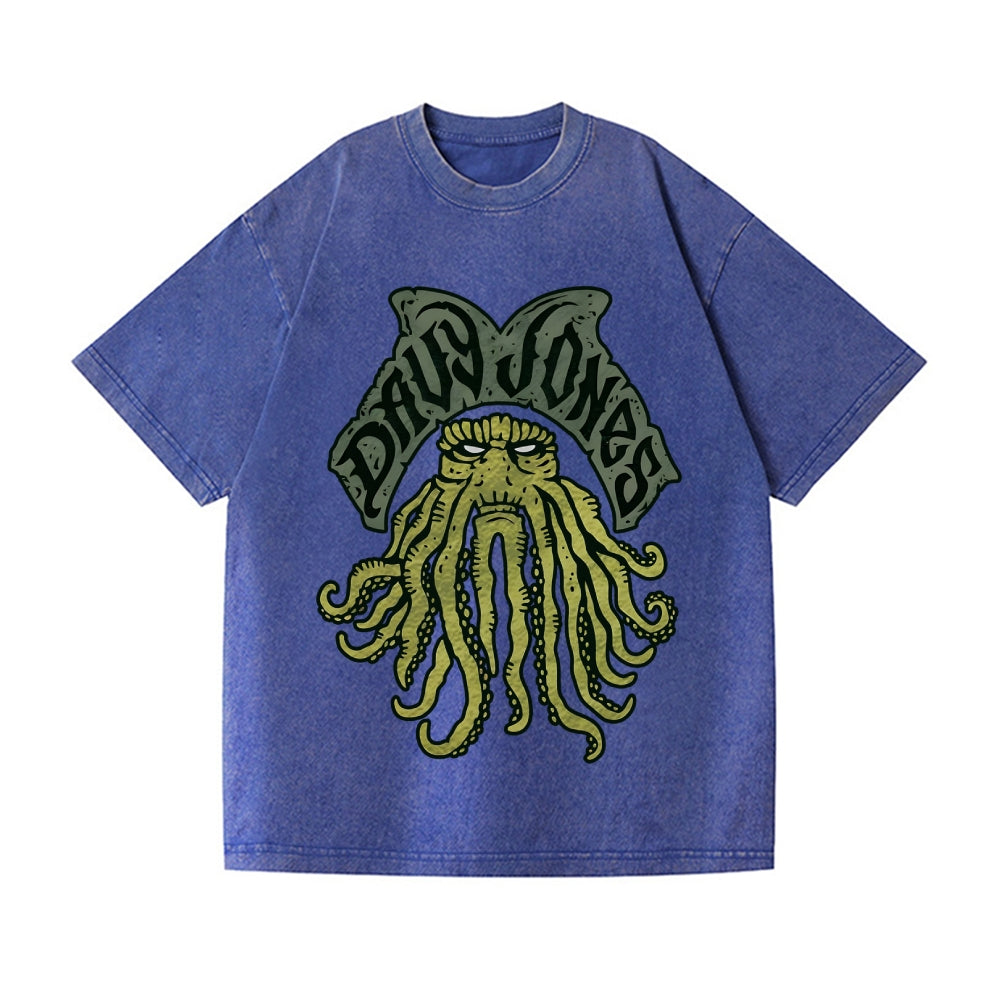 Cthulhu Octopus Vintage Wash Japanese Design T-Shirt