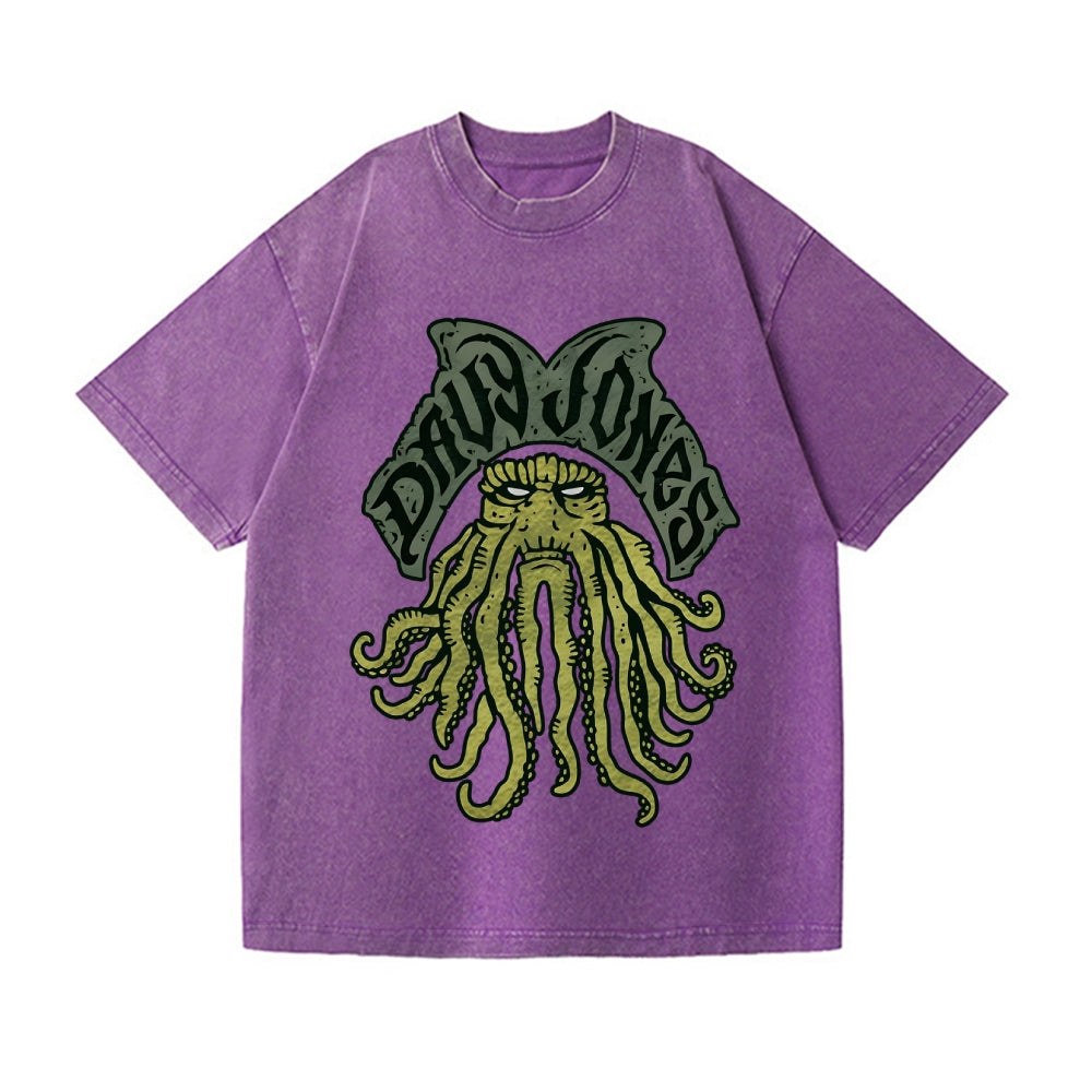 Cthulhu Octopus Vintage Wash Japanese Design T-Shirt