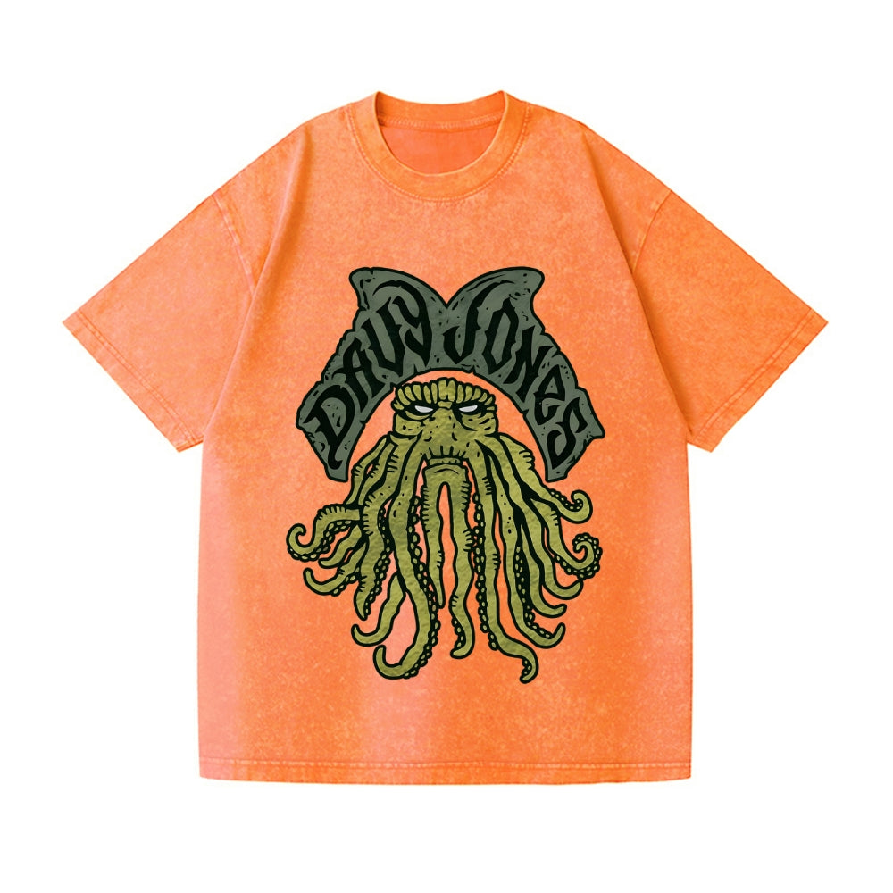 Cthulhu Octopus Vintage Wash Japanese Design T-Shirt