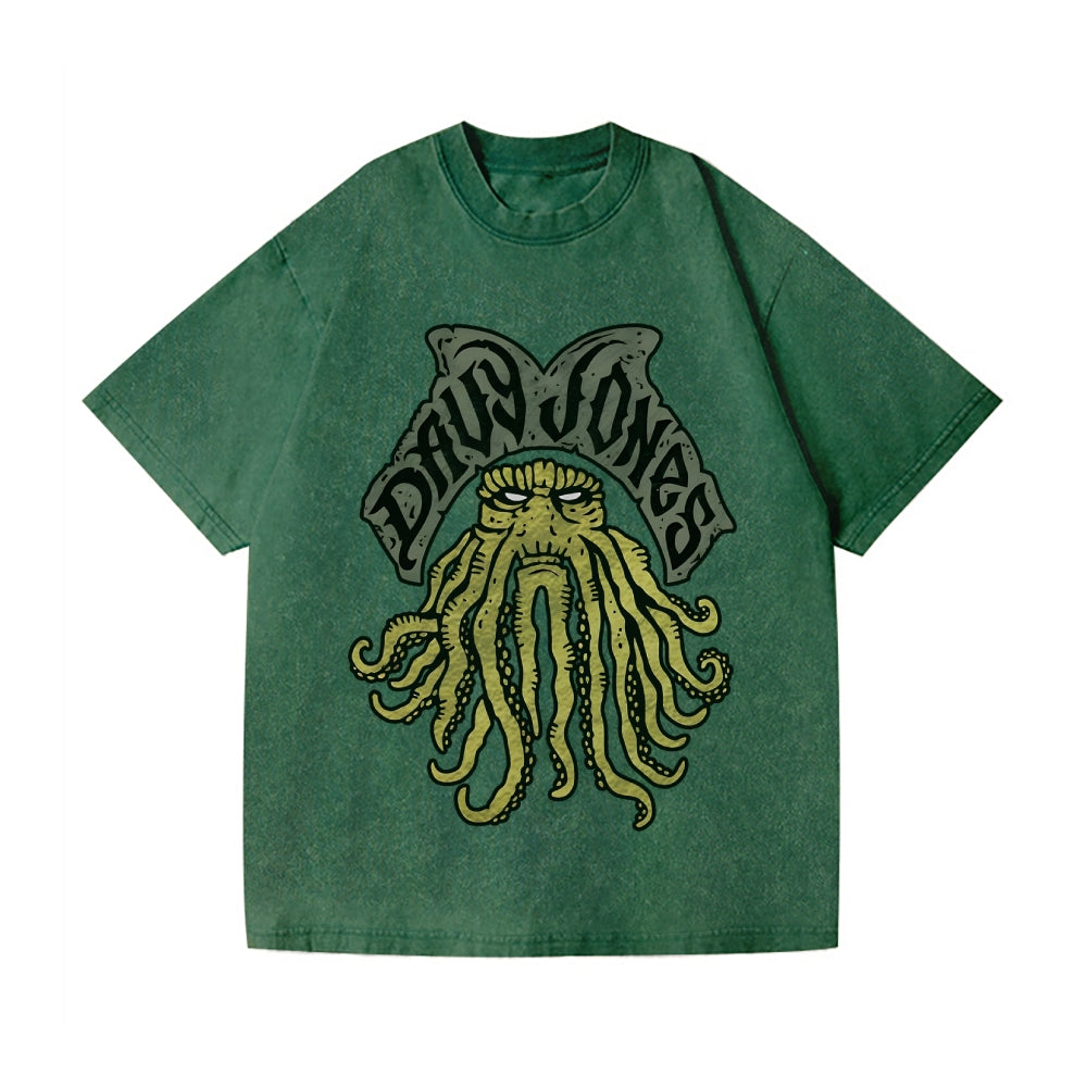 Cthulhu Octopus Vintage Wash Japanese Design T-Shirt