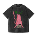 Cat Vintage Wash Japanese Design T-Shirt