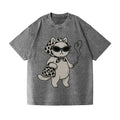 Cat Vintage Wash Japanese Design T-Shirt
