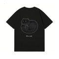 Black Cat Back Art Cotton Tee