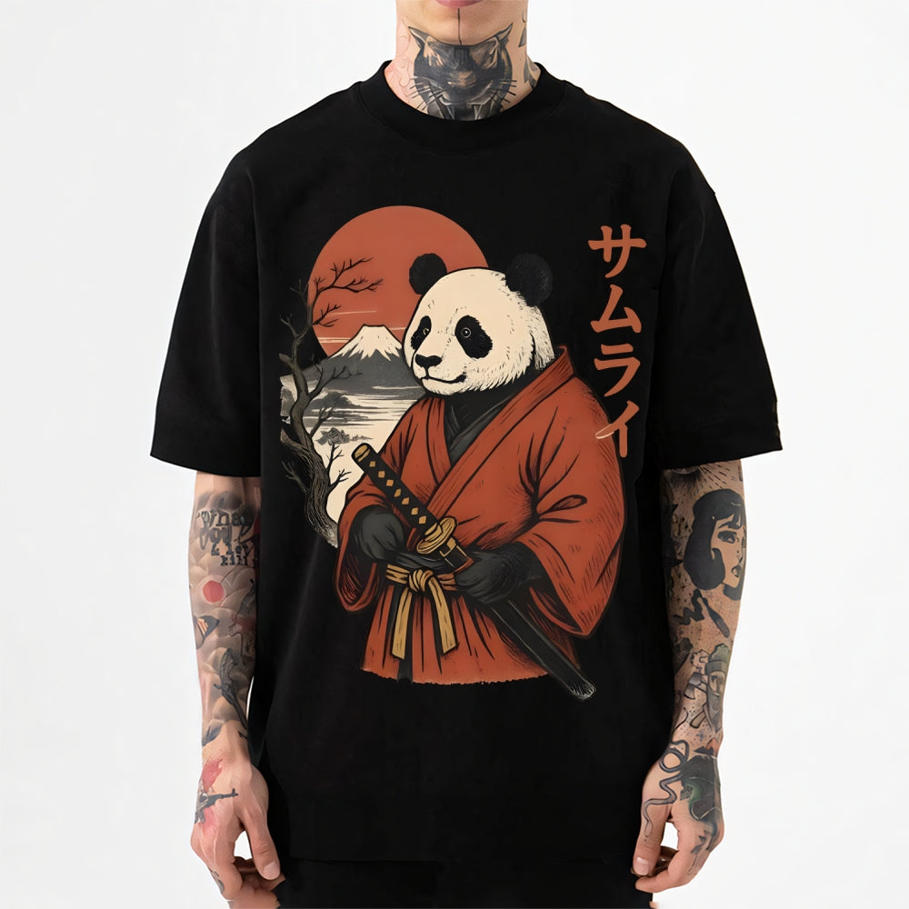 Panda Samurai Japanese Style Classic Tee