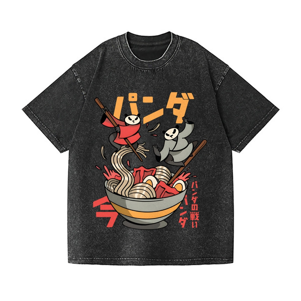 Panda Ramen Vintage Wash Japanese Design T-Shirt