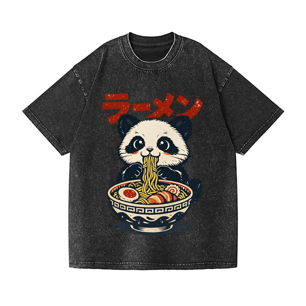 Panda Ramen Vintage Wash Japanese Design T-Shirt