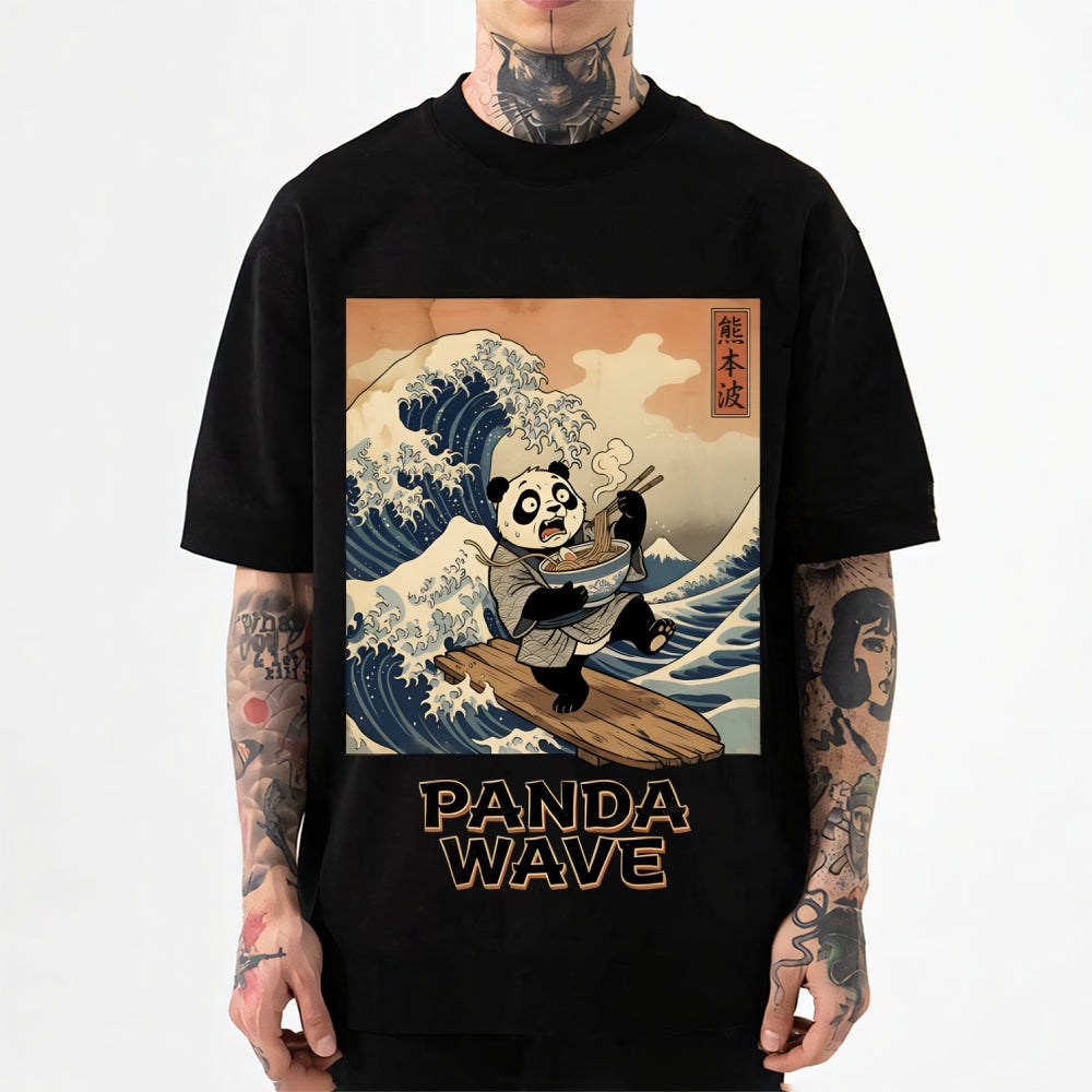 Panda Great Wave Japanese Style Classic Tee