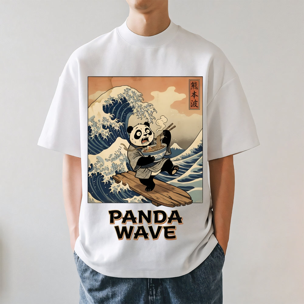 Panda Great Wave Japanese Style Classic Tee