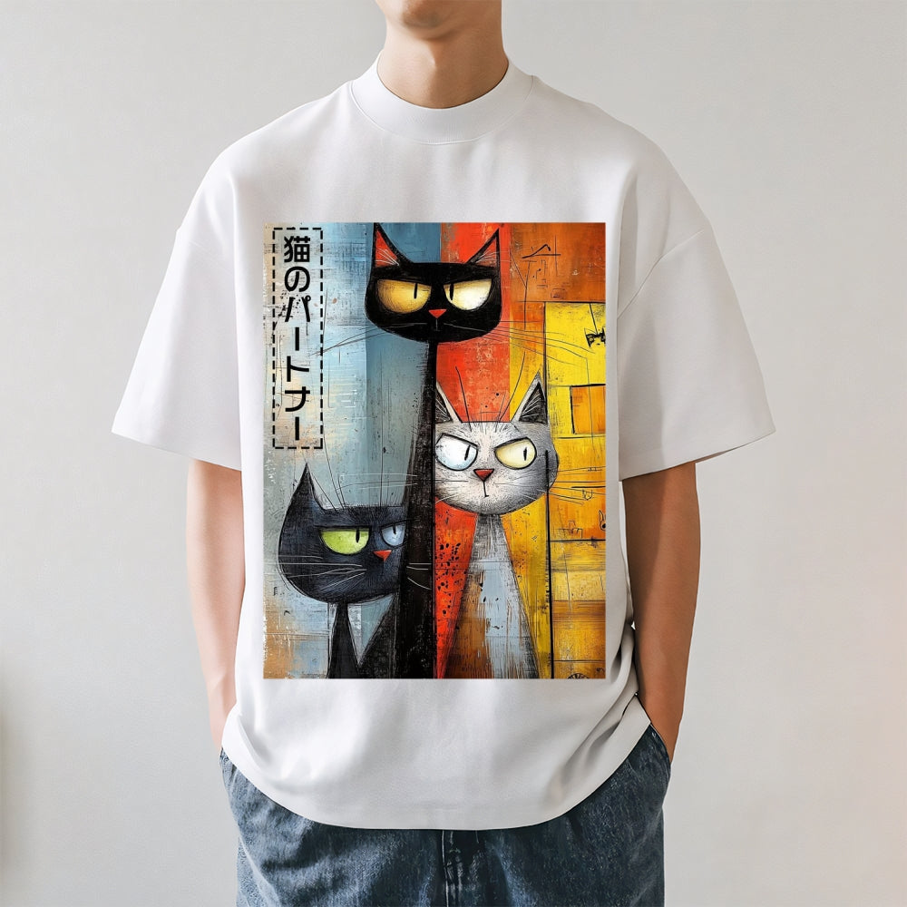 Abstract Cat Japanese Style Classic Tee