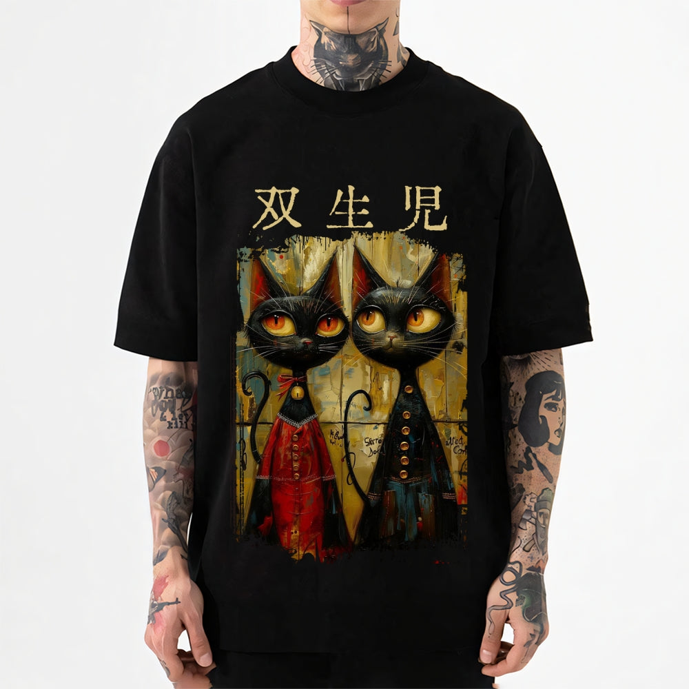Abstract Cat Japanese Style Classic Tee
