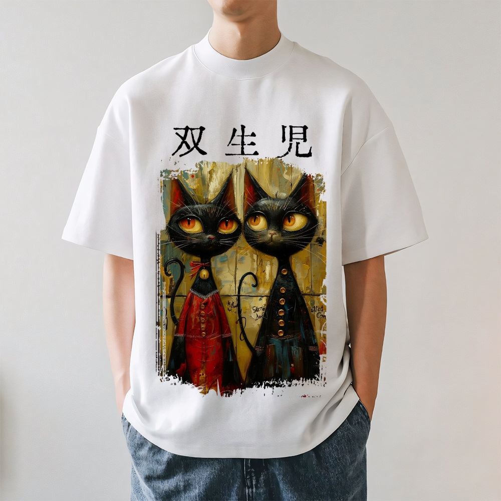Abstract Cat Japanese Style Classic Tee