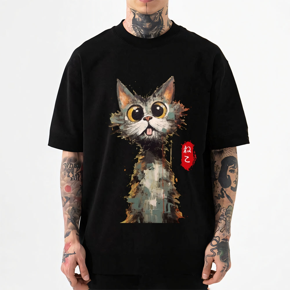 Abstract Cat Japanese Style Classic Tee