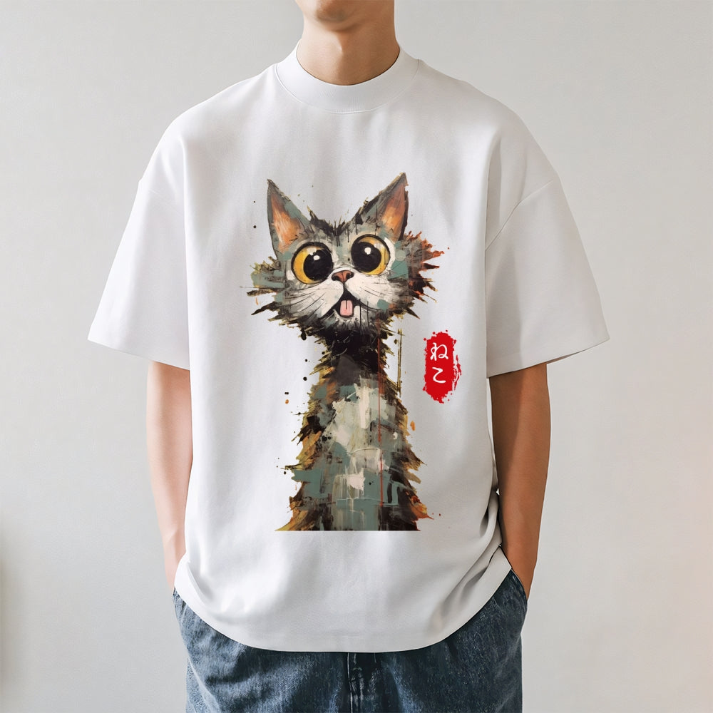 Abstract Cat Japanese Style Classic Tee