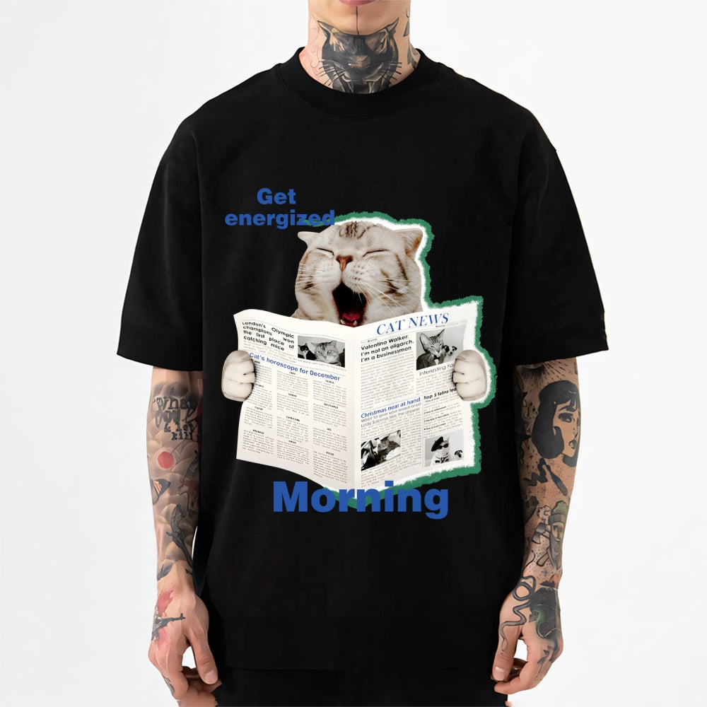 Newspaper Cat Japanese Style Classic Tee