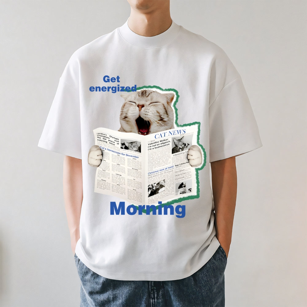 Newspaper Cat Japanese Style Classic Tee