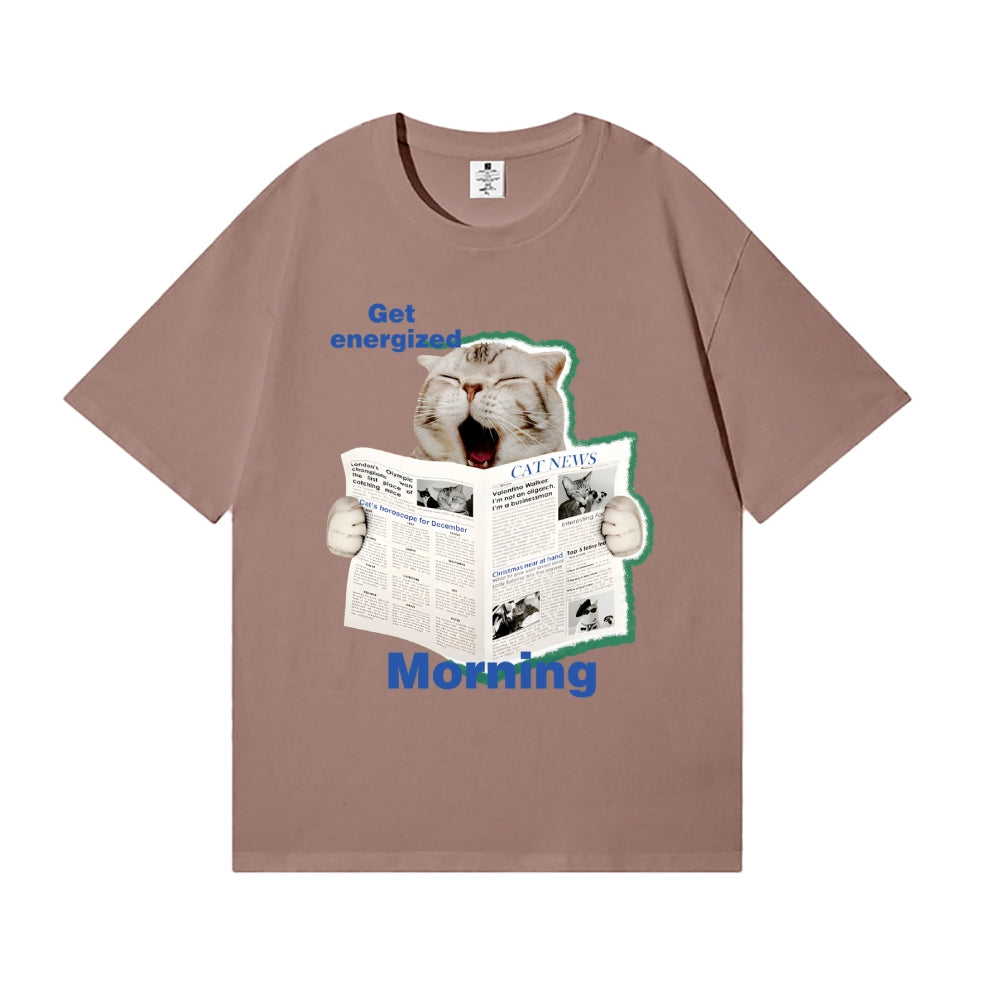 Newspaper Cat Japanese Style Classic Tee