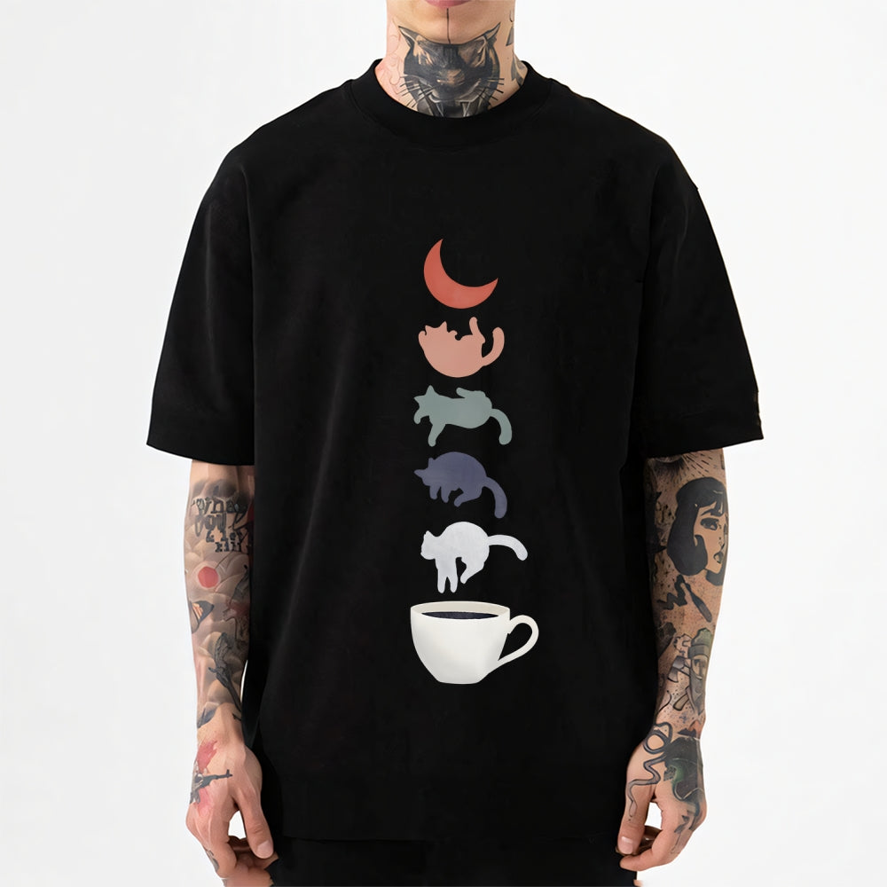 Night Drip Coffee Cat Japanese Style Classic Tee
